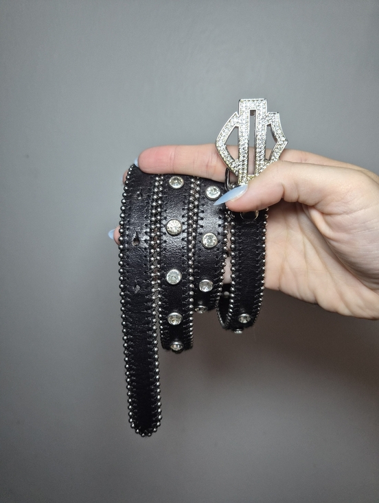 Harley-Davidson Leather Bling Women’s Belt with Shield Buckle Y2K main image 7